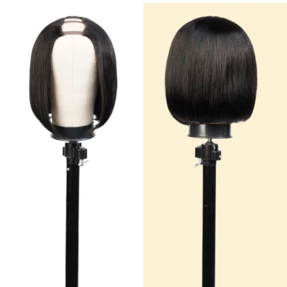 Sleek Black Bob Wig U-Part Clip Wig Bob Straight 12" Human Hair - Picture 2 of 2